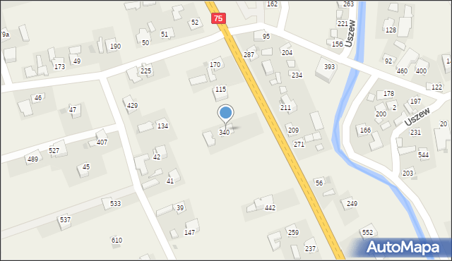 Uszew, Uszew, 348, mapa Uszew