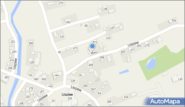 Uszew, Uszew, 363, mapa Uszew