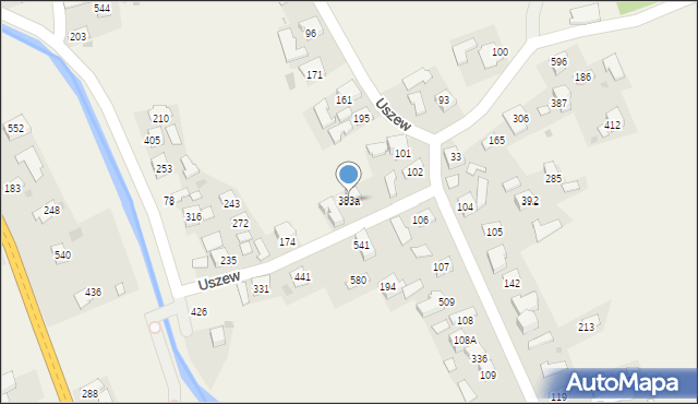 Uszew, Uszew, 383a, mapa Uszew