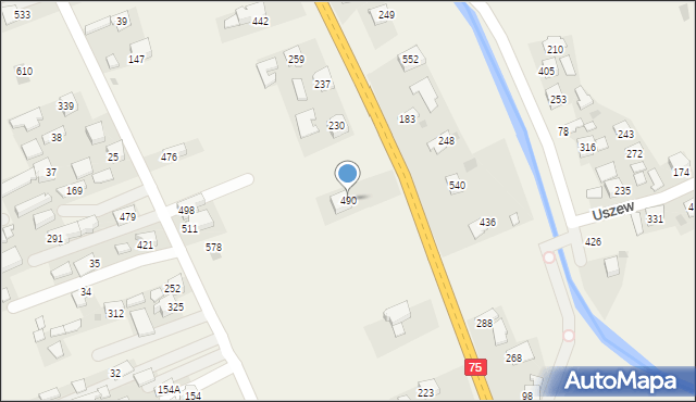 Uszew, Uszew, 490, mapa Uszew