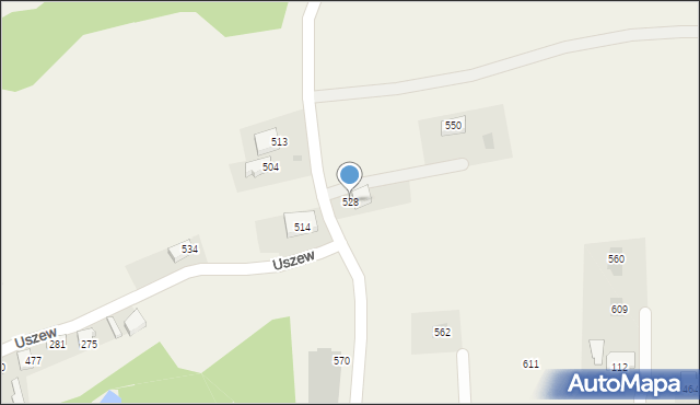 Uszew, Uszew, 528, mapa Uszew