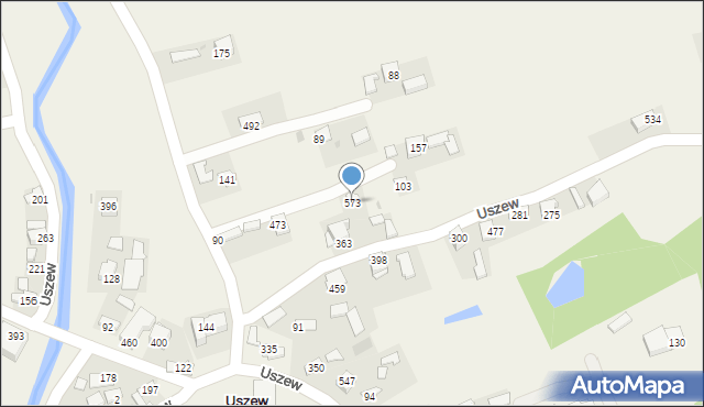 Uszew, Uszew, 573, mapa Uszew