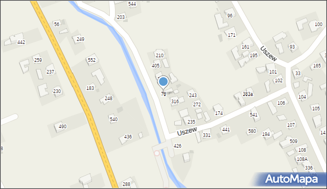 Uszew, Uszew, 78, mapa Uszew