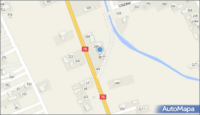 Uszew, Uszew, 98, mapa Uszew