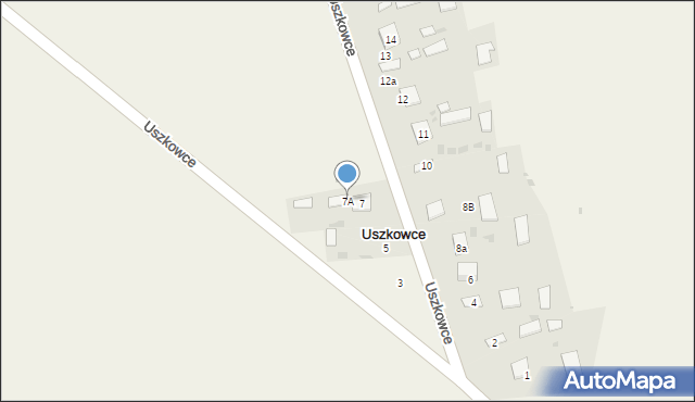 Uszkowce, Uszkowce, 7A, mapa Uszkowce