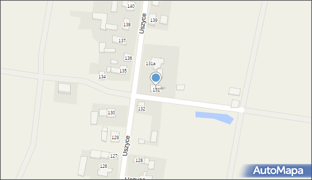 Uszyce, Uszyce, 131, mapa Uszyce