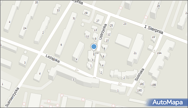 Warszawa, Ustrzycka, 5, mapa Warszawy