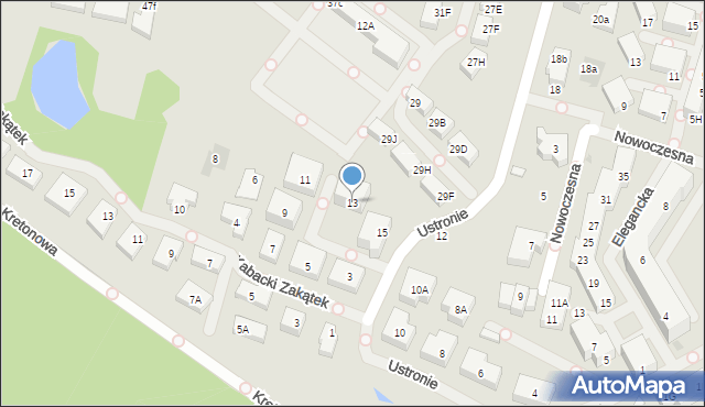Warszawa, Ustronie, 13, mapa Warszawy