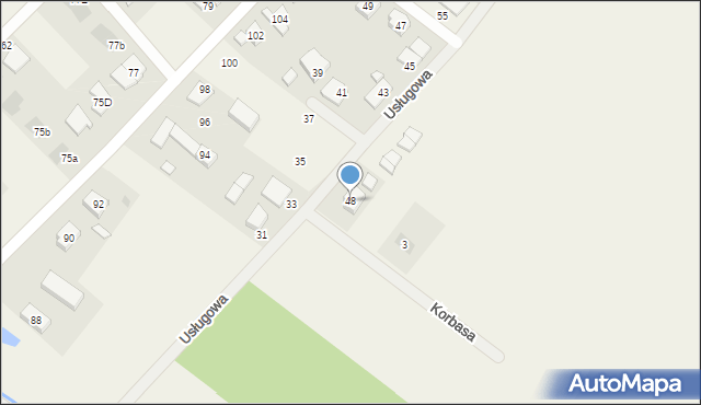 Wilkowice, Usługowa, 48, mapa Wilkowice