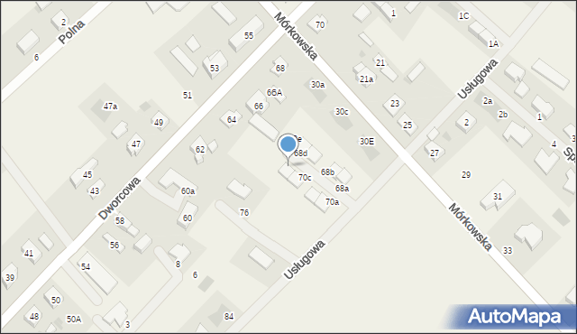 Wilkowice, Usługowa, 70d, mapa Wilkowice
