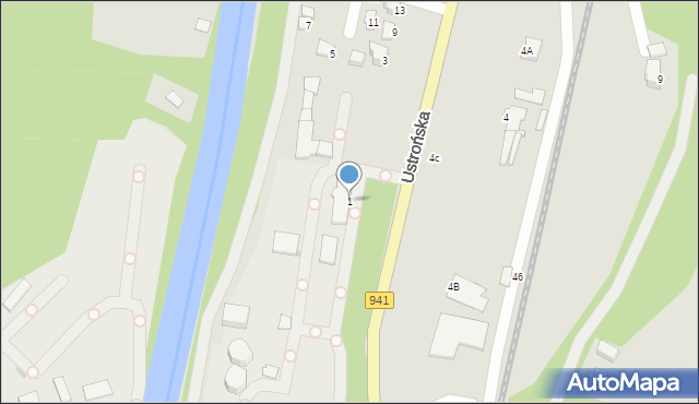 Wisła, Ustrońska, 1, mapa Wisła