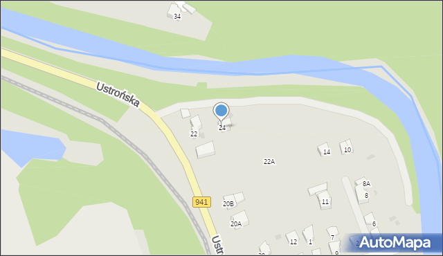 Wisła, Ustrońska, 24, mapa Wisła