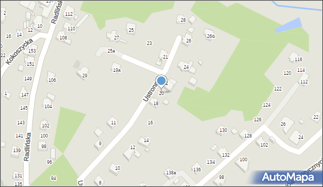 Wodzisław Śląski, Ustronna, 20, mapa Wodzisławia Śląskiego