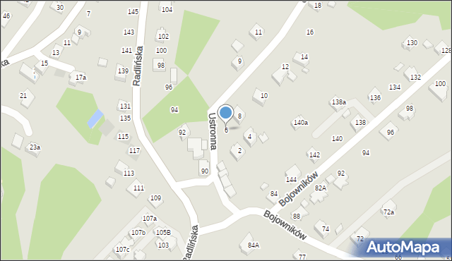 Wodzisław Śląski, Ustronna, 6, mapa Wodzisławia Śląskiego