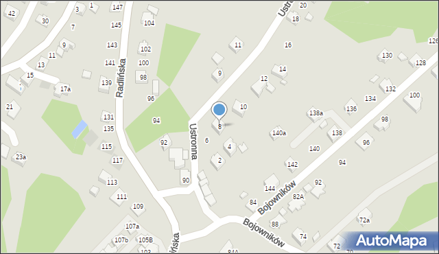 Wodzisław Śląski, Ustronna, 8, mapa Wodzisławia Śląskiego