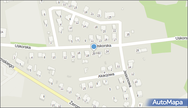 Wołów, Uskorska, 20, mapa Wołów