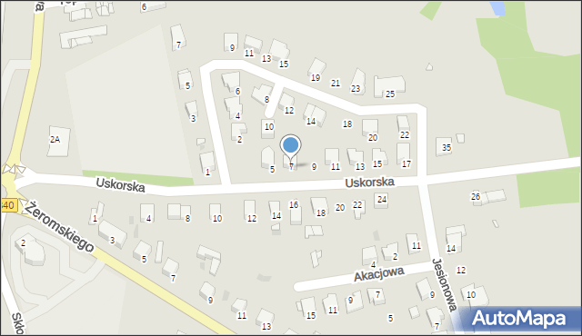 Wołów, Uskorska, 7, mapa Wołów