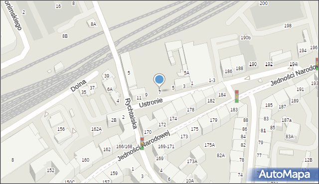 Wrocław, Ustronie, 7, mapa Wrocławia
