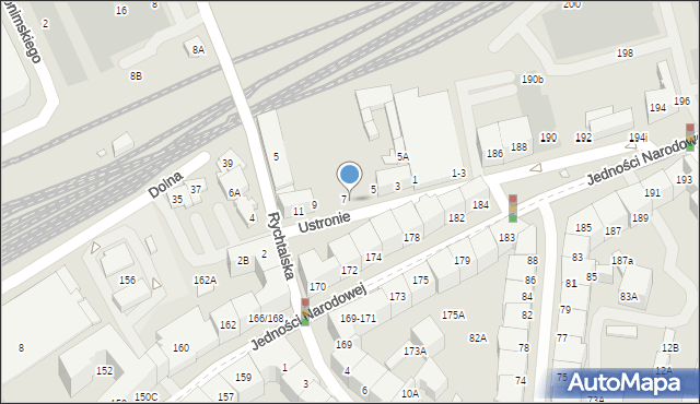 Wrocław, Ustronie, 7b, mapa Wrocławia