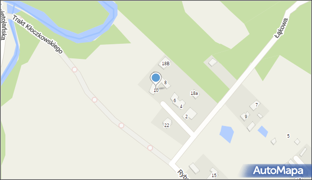 Żabieniec, Ustronna, 10, mapa Żabieniec