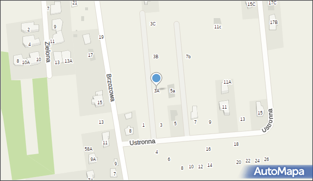 Zaborówek, Ustronna, 3A, mapa Zaborówek