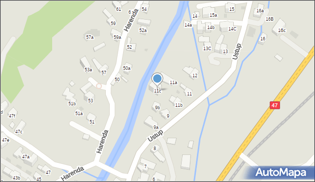 Zakopane, Ustup, 11c, mapa Zakopanego