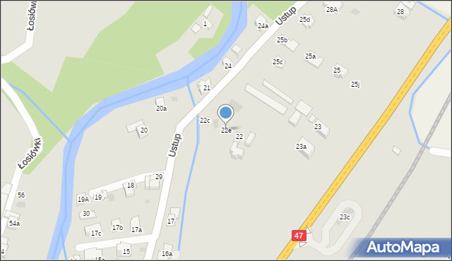Zakopane, Ustup, 22e, mapa Zakopanego