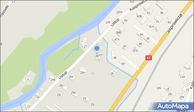 Zakopane, Ustup, 26, mapa Zakopanego