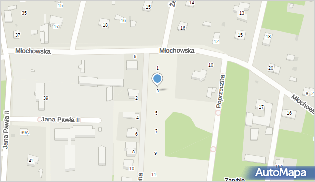 Żółwin, Ustronna, 3, mapa Żółwin