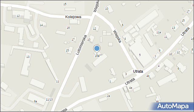 Łask, Utrata, 10a, mapa Łask