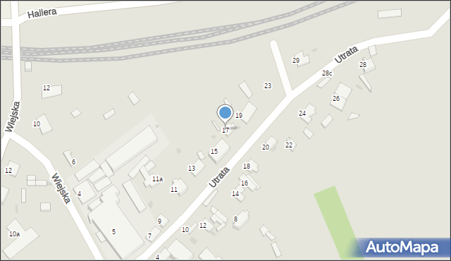 Łask, Utrata, 17, mapa Łask