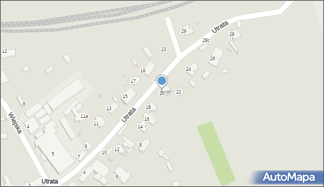 Łask, Utrata, 20, mapa Łask