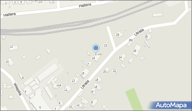 Łask, Utrata, 21, mapa Łask