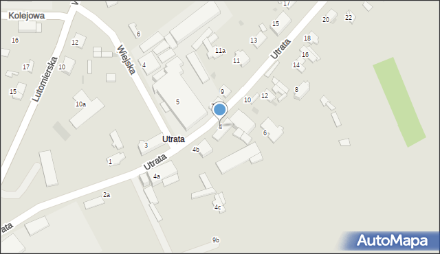 Łask, Utrata, 4, mapa Łask