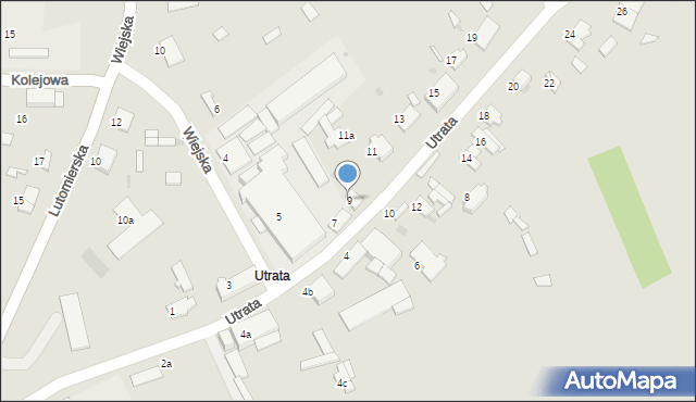 Łask, Utrata, 9, mapa Łask