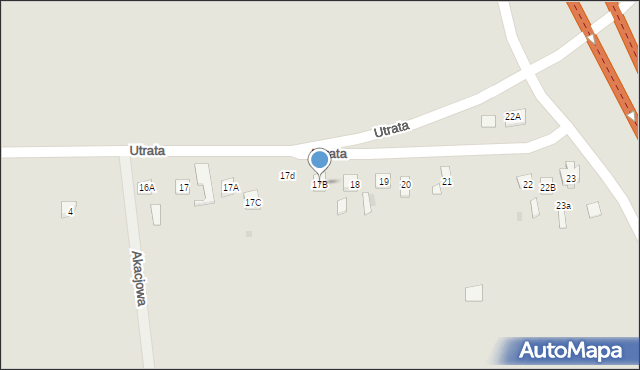 Zakroczym, Utrata, 17B, mapa Zakroczym