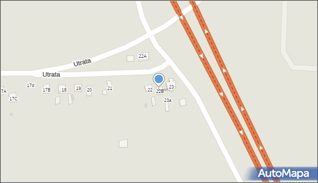 Zakroczym, Utrata, 22B, mapa Zakroczym