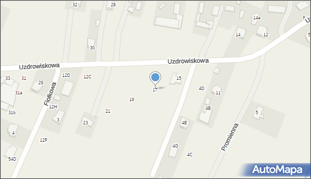 Dąbrowica, Uzdrowiskowa, 17, mapa Dąbrowica