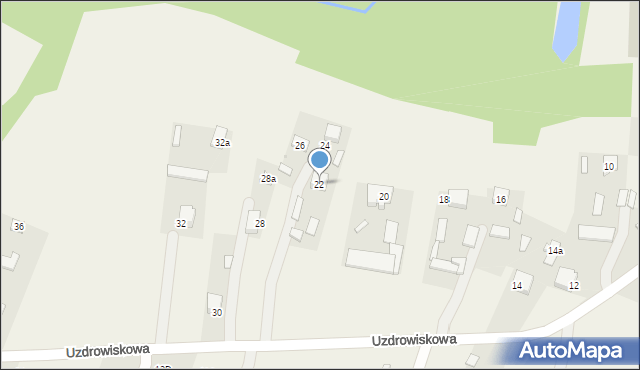 Dąbrowica, Uzdrowiskowa, 22, mapa Dąbrowica