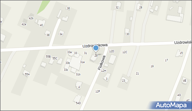 Dąbrowica, Uzdrowiskowa, 29, mapa Dąbrowica
