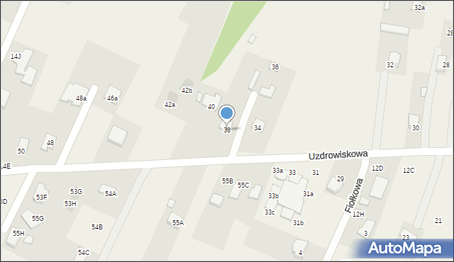 Dąbrowica, Uzdrowiskowa, 38, mapa Dąbrowica