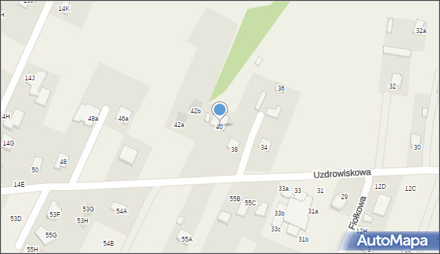 Dąbrowica, Uzdrowiskowa, 40, mapa Dąbrowica