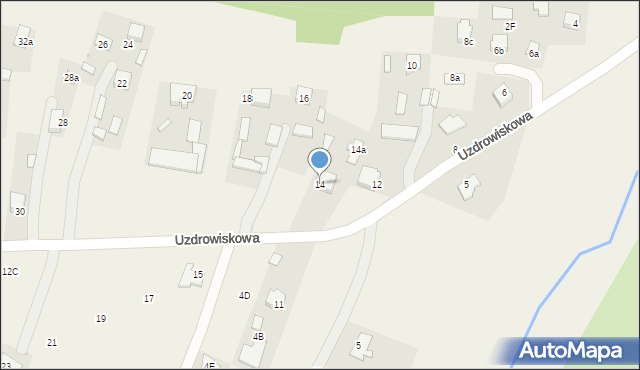 Dąbrowica, Uzdrowiskowa, 14, mapa Dąbrowica