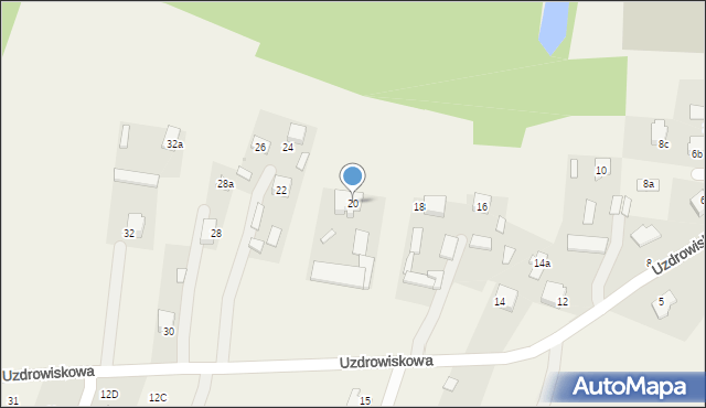 Dąbrowica, Uzdrowiskowa, 20, mapa Dąbrowica