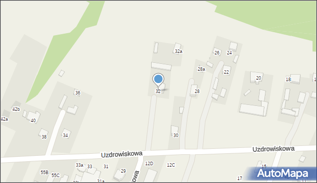 Dąbrowica, Uzdrowiskowa, 32, mapa Dąbrowica