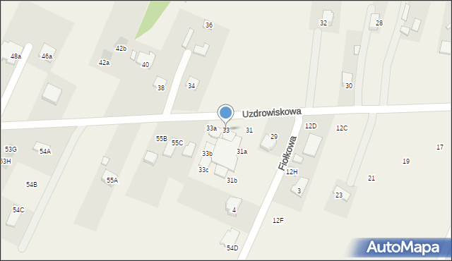 Dąbrowica, Uzdrowiskowa, 33, mapa Dąbrowica