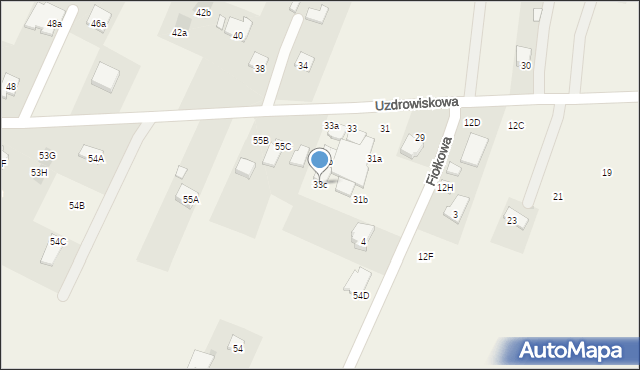 Dąbrowica, Uzdrowiskowa, 33c, mapa Dąbrowica