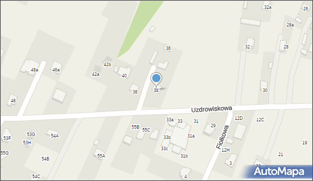 Dąbrowica, Uzdrowiskowa, 34, mapa Dąbrowica