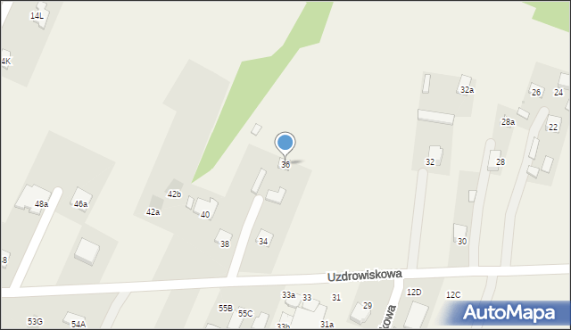 Dąbrowica, Uzdrowiskowa, 36, mapa Dąbrowica