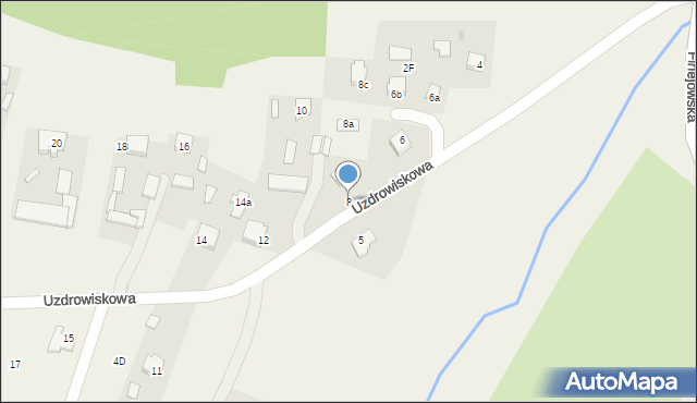 Dąbrowica, Uzdrowiskowa, 8, mapa Dąbrowica